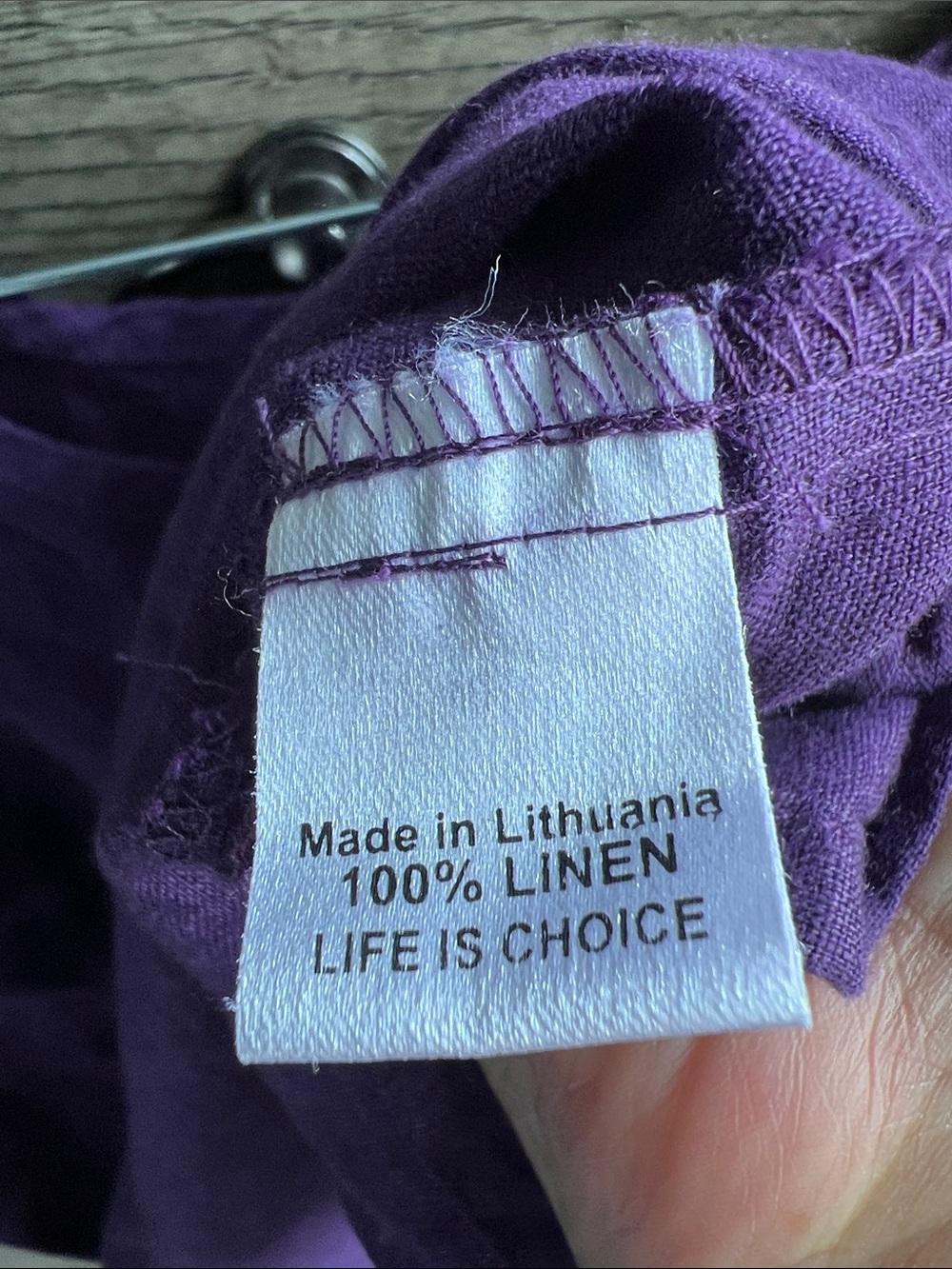 Flax Linen Sleeveless Tunic in Purple Lagenlook - Picture 6 of 7